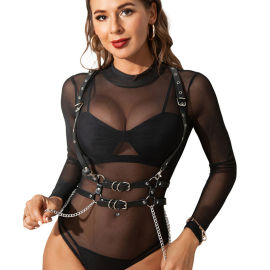 Subblime Fetish Harness with Straps & Chains