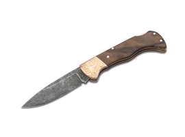 Böker Folding Hunter Mokume Walnut Black Stonewash