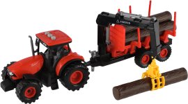 Teddies Traktor Zetor s vlekom a nákladným ramenom na zotrvačník