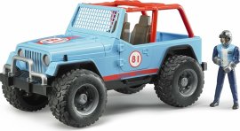 Bruder 02541 Jeep WRANGLER Cross Country modrý s figúrkou jazdca