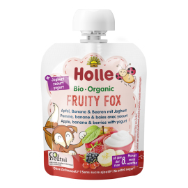 Holle BIO Fruity fox - detské ovocné pyré s jogurtom 85g