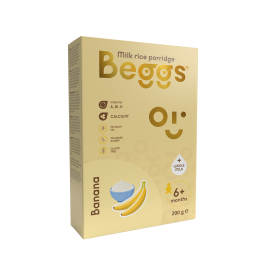 Beggs Mliečna ryžová kaša banánová 200g