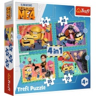 Trefl Puzzle 4v1 - Blázniví Mimoni / Universal Despicable Me 4 - cena, porovnanie