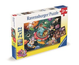 Ravensburger 120008576 Zvieratká vo vesmíre 2x12 dielikov