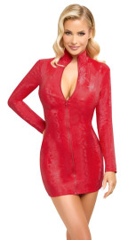 Cottelli Snakeskin Mini Dress with Long Sleeves