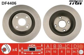 TRW Brzdový kotúč DF4406 2 ks