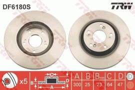 TRW Brzdový kotúč DF6180S 2 ks