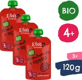 Ellas Kitchen BIO Jahoda a jablko 3x120g