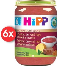 Hipp BIO Malý Gurmán Polievka z červené repy s hovädzím mäsom 6x190g