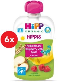 Hipp BIO Hippies Jablko-Banán-Maliny-Celozrnné obilniny 6x100g