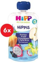 Hipp BIO Hippies Jablko-Hruška-Dračie ovocie-Čierne ríbezle 6x100g