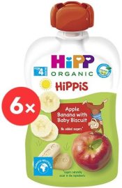 Hipp BIO 100 % ovocie Jablko-Banán-Jahoda 6x100g