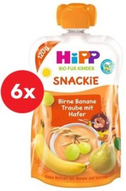 Hipp BIO Snackie Hruška-Banán-Biele hrozno-Ovos 6x120g