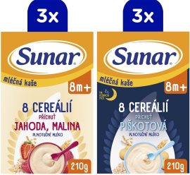 Hero Sunar mliečna kaša 8 cereálií mix 6x210g