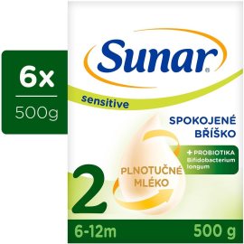 Hero Sunar Sensitive 2 pokračovacie dojčenské mlieko 6x500g