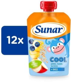 Hero Sunar Cool ovocná kapsička čučoriedka, banán, ovsené vločky 12x110g