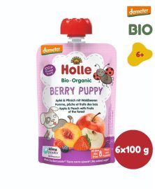 Holle Berry Puppy BIO jablko broskyňa a lesné plody 6x100g