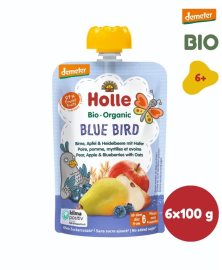 Holle Blue Bird BIO hruška jablko čučoriedky a vločky 6x100g