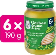 Gerber Organic detský príkrm hrášok so zemiakmi a kuracím mäsom 6x190g - cena, porovnanie