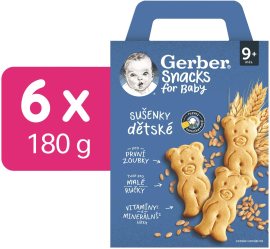 Gerber Snacks detské sušienky 6x180g