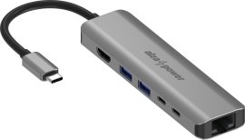 Alza AlzaPower Metal USB-C Dock Station 6v1 with 8K