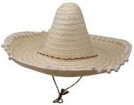 Guirca Slamený klobúk sombrero s brmbolcami - Mexiko 50cm - cena, porovnanie