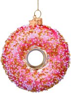 Laalu Vianočná sklenená ozdoba Donut ružový 11cm - cena, porovnanie