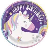 Unique Talíře jednorožec - unicorn - happy birthday - narodeniny - 8ks - 22cm - cena, porovnanie