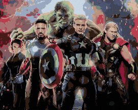 Zuty Maľovanie podľa čísel - Avengers Endgame, 100 x 80 cm, bez rámu a bez napnutia plátna