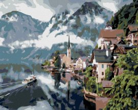 Zuty Maľovanie podľa čísel - Hallstatt, 50 x 40 cm, bez rámu a bez napnutého plátna