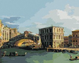 Zuty Maľovanie podľa čísel - Most Rialto od severu (Canaletto), 40 x 50 cm, bez rámu a bez napnutia plátna