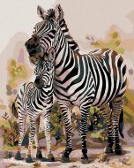 Zuty Maľovanie podľa čísel - Zebra s mláďaťom, 80 x 100 cm, napnuté plátno na ráme - cena, porovnanie