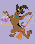 Zuty Halloweensky Scooby s metlou (Scooby Doo), 40x50 cm, vypnuté plátno na rám - cena, porovnanie