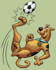 Zuty Scooby futbalista (Scooby Doo), 40x50 cm, vypnuté plátno na rám