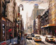 Zuty Žena s dáždnikom v New Yorku, 40x50 cm, vypnuté plátno na rám - cena, porovnanie