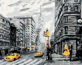 Zuty Žlté taxíky v New Yorku, 40x50 cm, vypnuté plátno na rám