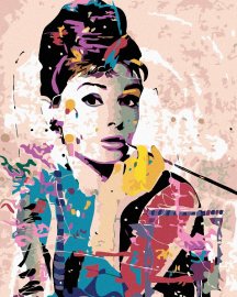 Zuty Maľovanie podľa čísel - Audrey Hepburn, 40 x 50 cm, bez rámu a bez napnutia plátna