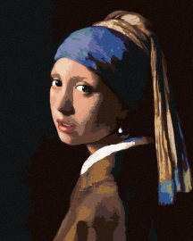 Zuty Maľovanie podľa čísel - Dievča s perlou (J. Vermeer), 40 x 50 cm, napnuté plátno na rám