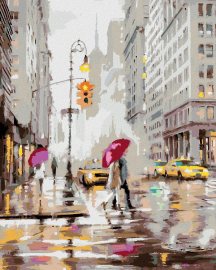 Zuty Maľovanie podľa čísel - Pár na prechode v New Yorku (Richard Macneil), 80 x 100 cm, napnuté plátno na rám