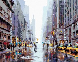 Zuty Maľovanie podľa čísel - Rušná ulica v New Yorku II (Richard Macneil), 40 x 50 cm, bez rámu a bez napnutia plátna