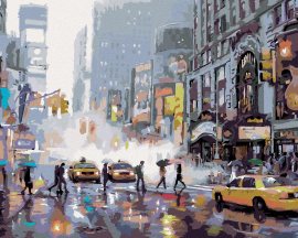 Zuty Maľovanie podľa čísel - Rušná ulica v New Yorku (Richard Macneil), 80 x 100 cm, napnuté plátno na rám