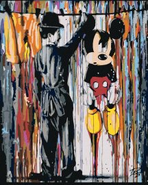 Zuty Maľovanie podľa čísel - Mickey Mouse, 80 x 100 cm, vypnuté plátno na rám