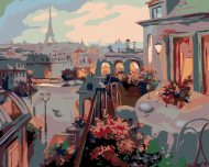 Zuty Maľovanie podľa čísel - Paríž z balkóna, 100 x 80 cm, napnuté plátno na rám - cena, porovnanie