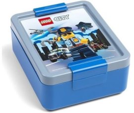 Lego City box na desiatu - modrá