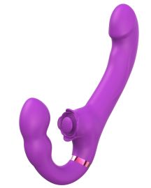 Superlove Strapless Strap-On with Dual Vibrations, Flapping & Remote