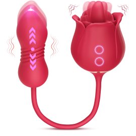 Superlove 3in1 Rose Licking Tongue & Thrusting Double Ended Vibrating Egg