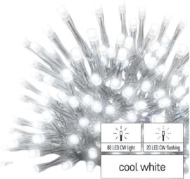 Emos Štandard LED spojovacia reťaz blikajúca - cencúle, 2,5 m, vonkajšia, studená biela
