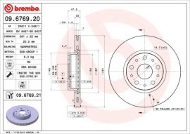 Brembo brzdový kotúč 09.6769.21 2ks