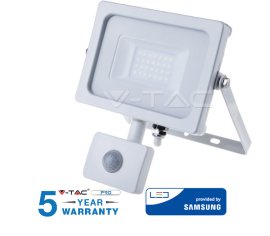 V-Tac LED reflektor 20W so senzorom 1600lm SAMSUNG CHIP Slim 3000K