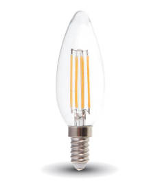 V-Tac LED žiarovka E14 4W 400lm sviečka 4500K